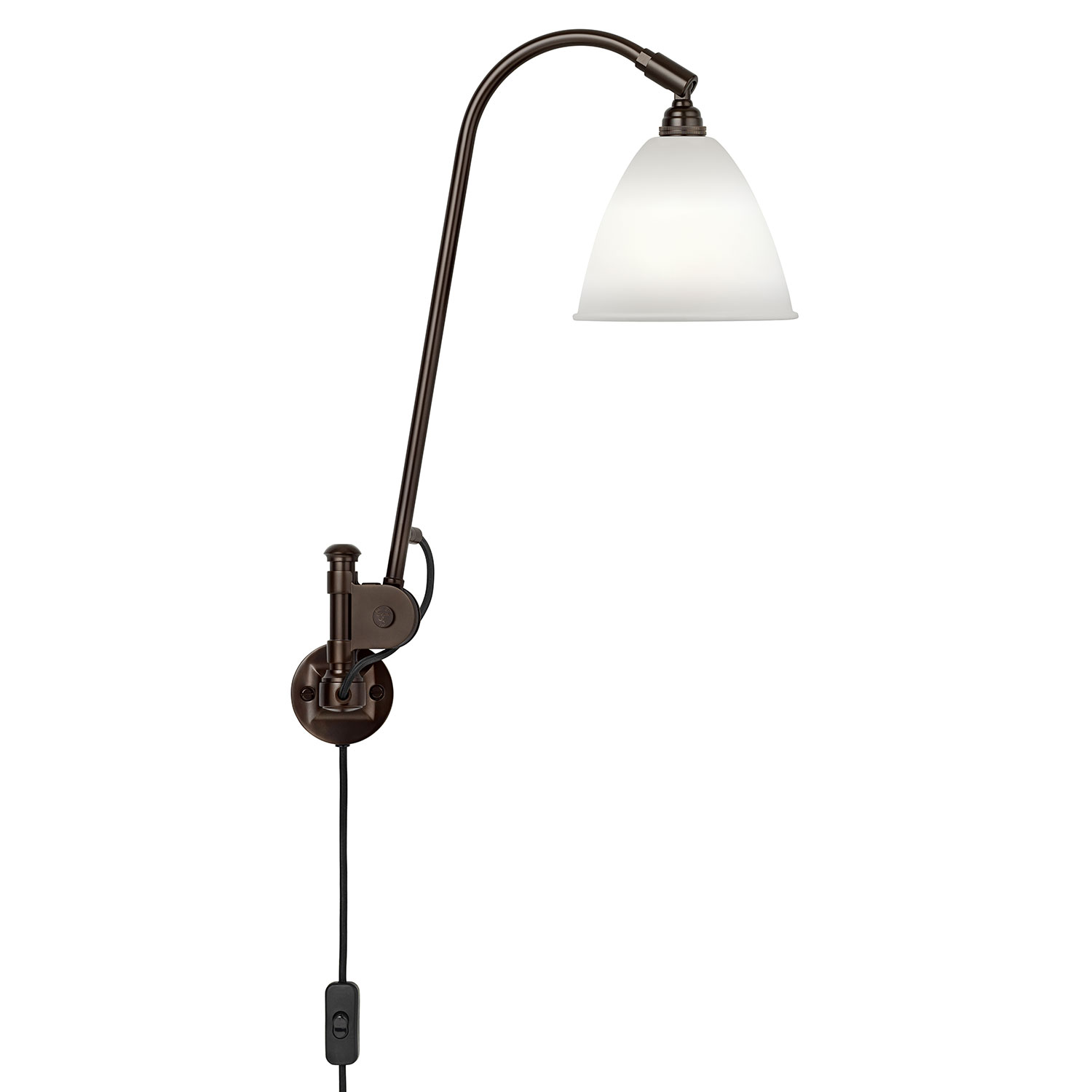 Gubi Bestlite Bl6 Vägglampa Black Brass/bone China - Vägglampor Svart
